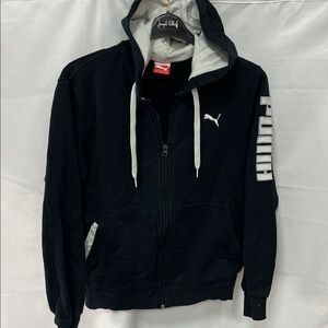 Puma Black and Gray Hooded Jacket for Men
